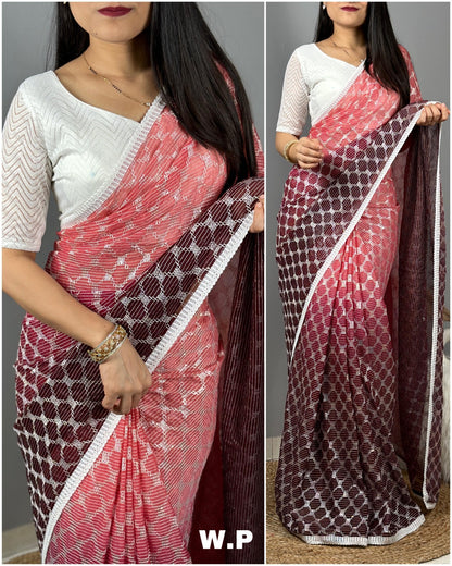 Women's chiffon saree.