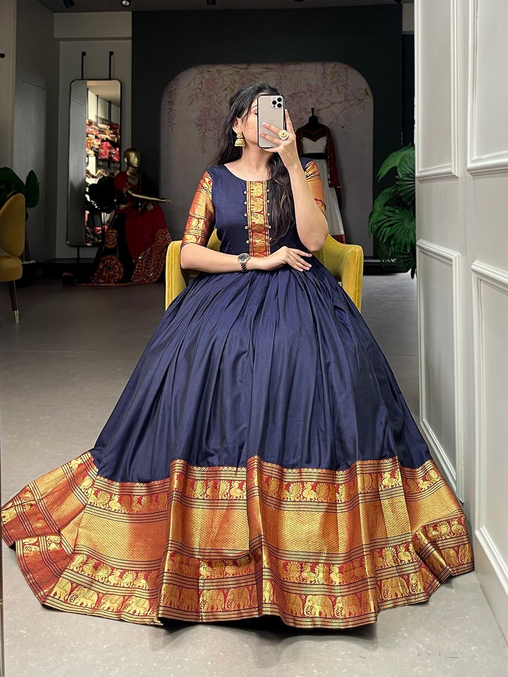 Traditional naraynpet (cotton) gown.