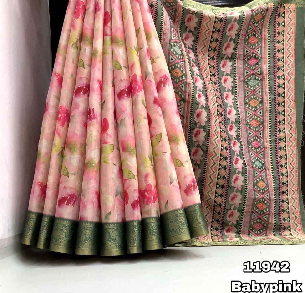 Kanjiviram silk Zari weaving with floral print saree.