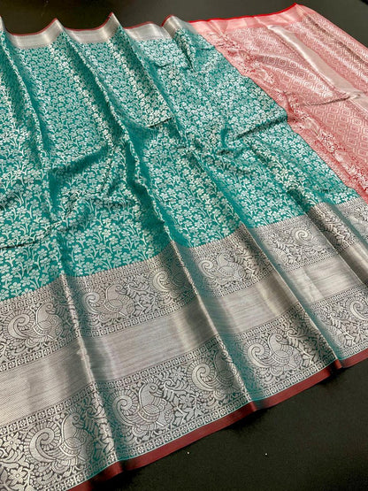 Banarasi Handloom  Tissue Silk Heavy zari work Saree with blouse