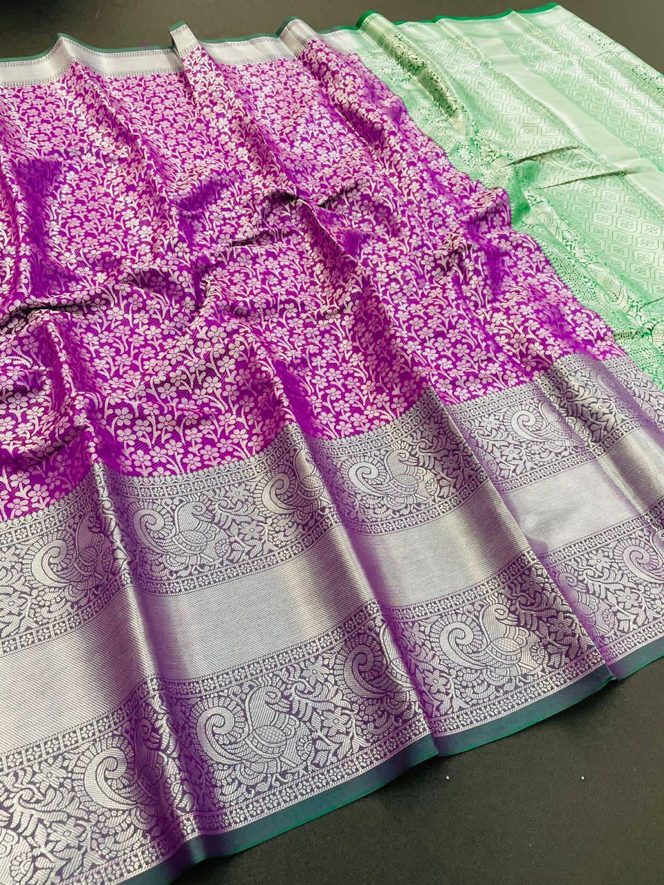 Banarasi Handloom  Tissue Silk Heavy zari work Saree with blouse