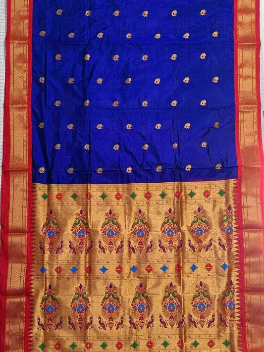 Blue Kadiyal Maharani Paithani